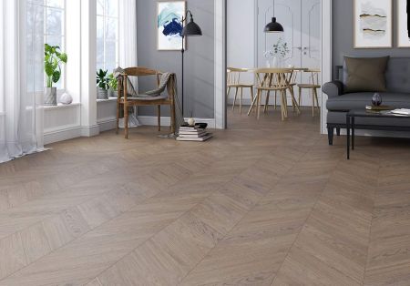 Инженерная доска Gran Parte Французская Ёлочка Дуб КАПУЧИНО / CAPUCCINO ПРАЙМ-СЕЛЕКТ