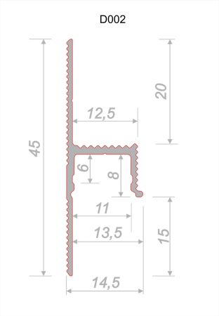 Универсальный профиль Черный матовый D002