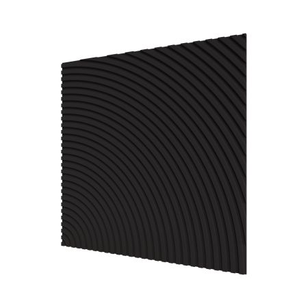 Стеновая квадратная панель Круги МДФ Ликорн Черный 500х500х8 (4 шт.)