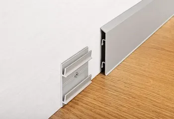 Плинтус алюминиевый Modern Decor серебро матовое 10х70х3000мм