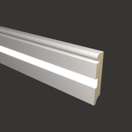 Плинтус Evrowood МДФ Белый PN 030 Led  2000×80×16