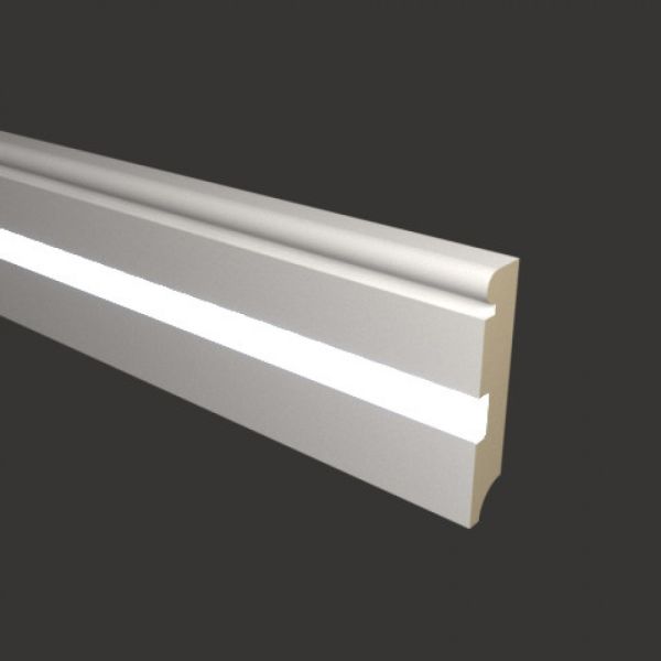 Плинтус Evrowood МДФ Белый PN 030 Led  2000×80×16