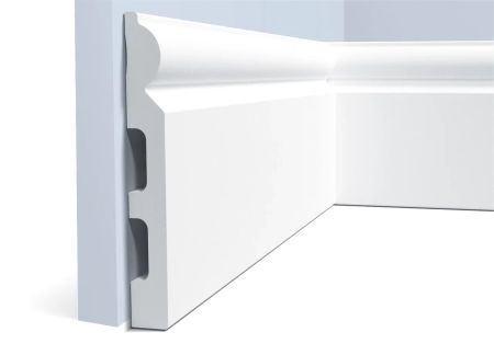 Плинтус Hiwood полимерный под покраску B140 фигурный 2000×140×17.5