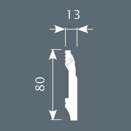 Плинтус Cosca Decor Экополимер PX021  2000x80x13мм