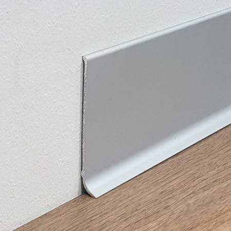 Плинтус Алюминиевый анодированный Серебро матовое 3м