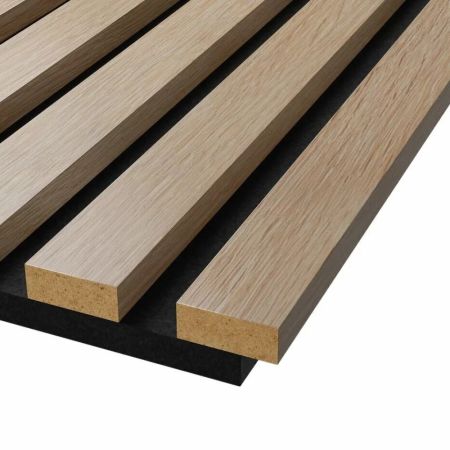 Стеновая панель акустическая Cosca Decor Сканди Ясень Тирамису черный войлок 600×600×19