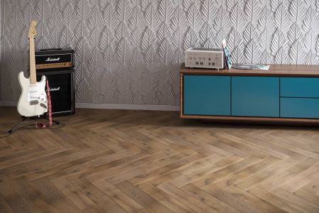 Инженерная доска Legend Елочка Дуб Florence Рустик