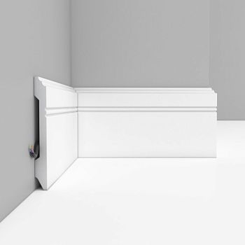 Плинтус Decomaster Белый D105-115 матовый 2400×107×12