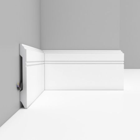 Плинтус Decomaster Белый D105-115 матовый 2400×107×12