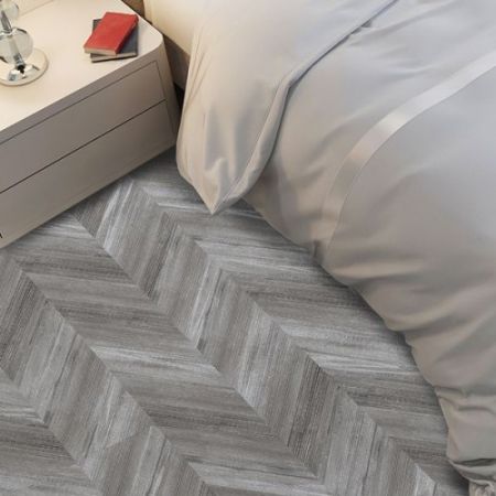 Пробковые полы Corkstyle Chevron Silver 1235×305×10