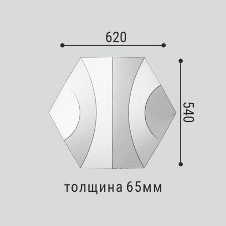 Стеновая панель 3D под покраску Bello Deco СП 18 620×540×65