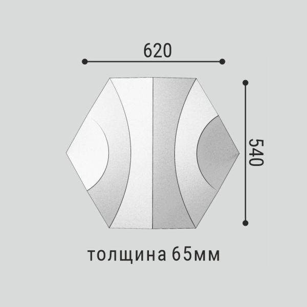 Стеновая панель 3D под покраску Bello Deco СП 18 620×540×65