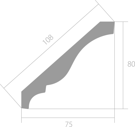 Карнизы Ultrawood потолочный CR 001 (2000 х 80 х 75)