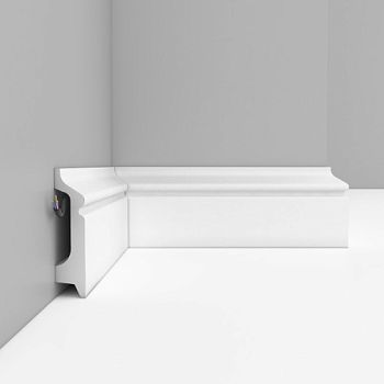 Плинтус Decomaster Белый D122-115 матовый 2400×78×21