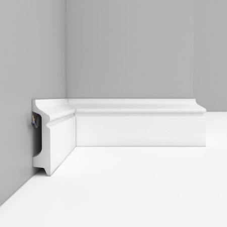 Плинтус Decomaster Белый D122-115 матовый 2400×78×21