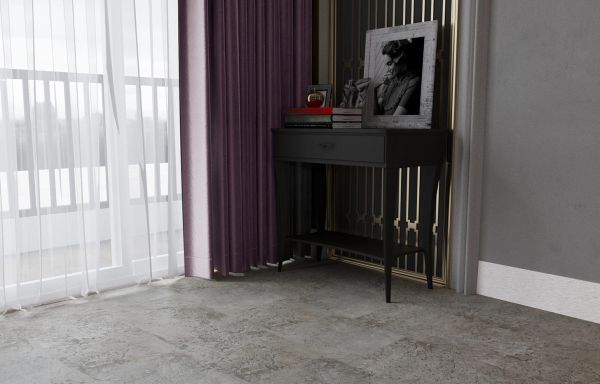 Кварц виниловое покрытие Stone Floor Плитка Травертин Бежевый 234-1 НР