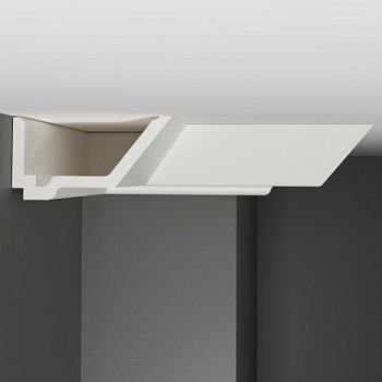 Потолочный плинтус под покраску с подсветкой Decomaster Артпрофиль A206 2000×145×74