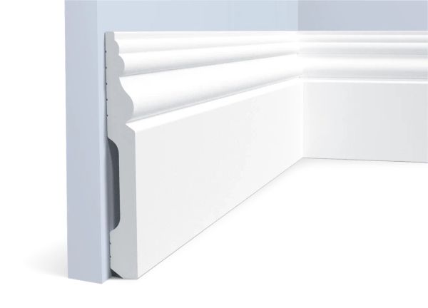 Плинтус Hiwood полимерный под покраску B126 фигурный 2000×126×16