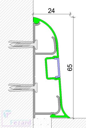 Плинтус  кабельный с подсветкой  ALP-65 led