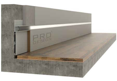 Плинтус скрытого монтажа Pro Design Combo 603 Анодированный серебро