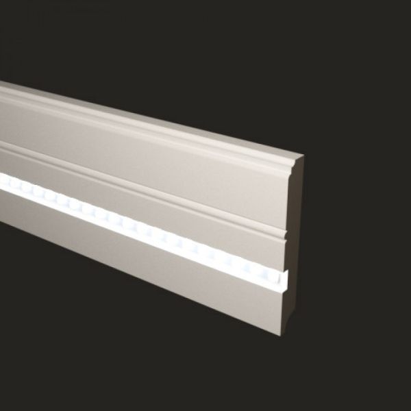 Плинтус Evrowood МДФ Белый PN 120 Led  2000×110×16