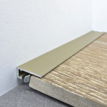 Микроплинтус алюминиевый TeckWood М-6 Шампань Муар RAL 1035 2000×6×15