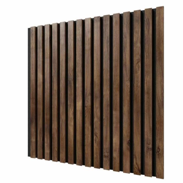 Стеновая панель акустическая Cosca Decor Сканди Дуб Старинный Натуральный черный войлок 600×600×19