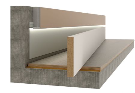 Вставка МДФ в скрытый плинтус под покраску 100мм