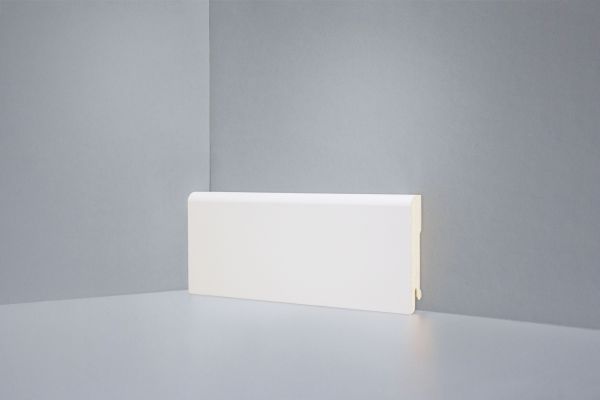 Плинтус DeARTIO Ламинированный 102-80 (9010) Кремовый 80х16