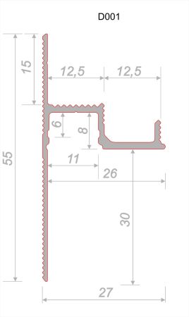 Универсальный профиль Черный матовый D001