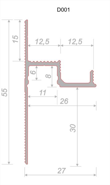 Универсальный профиль Черный матовый D001