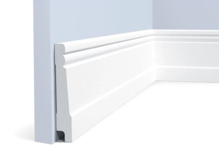 Плинтус Hiwood полимерный под покраску B90 фигурный 2000×90×15