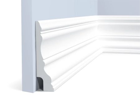 Плинтус Hiwood полимерный под покраску BI100 фигурный 2000×100×26