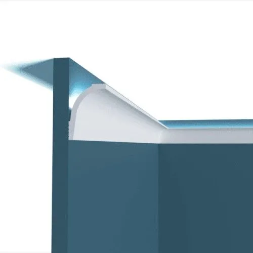 Потолочный плинтус под покраску Перфект Плюс P153 с подсветкой 2000×41×60