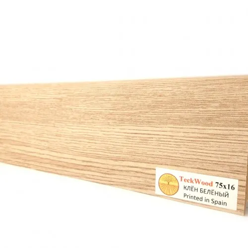 Плинтус МДФ ламинированный TeckWood Клен беленый 2150×75×16