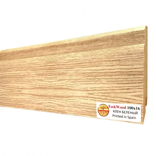 Плинтус МДФ ламинированный TeckWood клен Беленый 2150×100×16