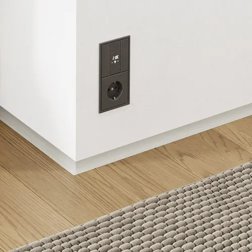 Микроплинтус алюминиевый Modern Decor RAL 9002 Серо-белый 41-57-38 2500×19×16