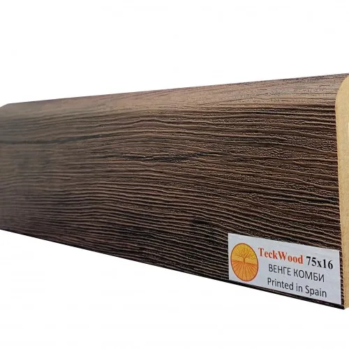Плинтус МДФ ламинированный TeckWood Венге Комби 2150×75×16