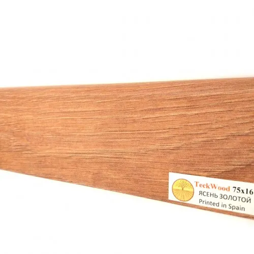 Плинтус МДФ ламинированный TeckWood Ясень Золотой 2150×75×16