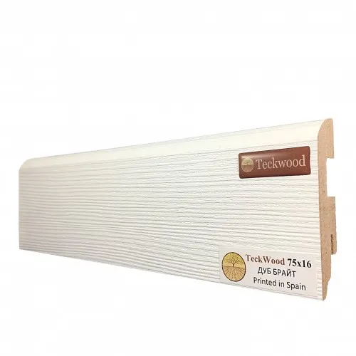 Плинтус МДФ ламинированный TeckWood Дуб Брайт 2150×75×16