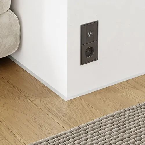 Микроплинтус алюминиевый Modern Decor RAL 9002 Серо-белый 31-06-33 2500×16×6