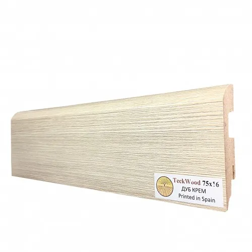 Плинтус МДФ ламинированный TeckWood Дуб Крем 2150×75×16