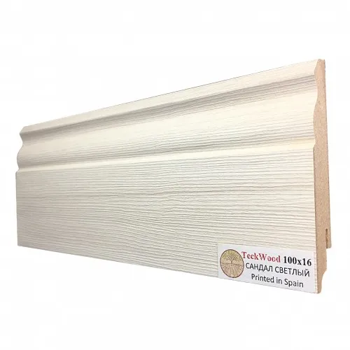 Плинтус МДФ ламинированный TeckWood Сандал Светлый 2150×100×16