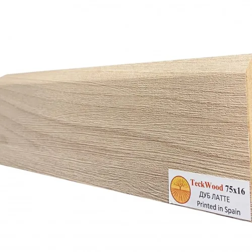 Плинтус МДФ ламинированный TeckWood Дуб Латте 2150×75×16