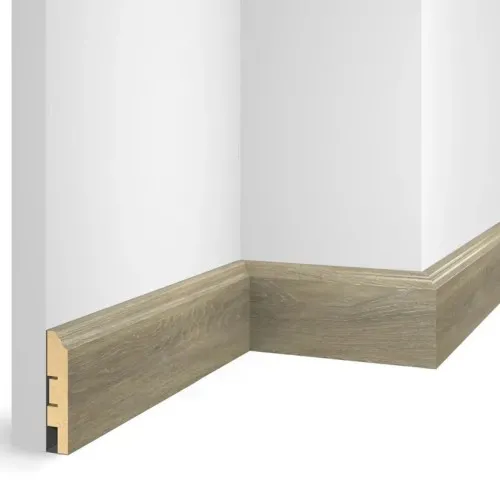 Плинтус МДФ ламинированный Cosca Decor NanoFlex ЕP07 Дуб Сахара 2400×80×16