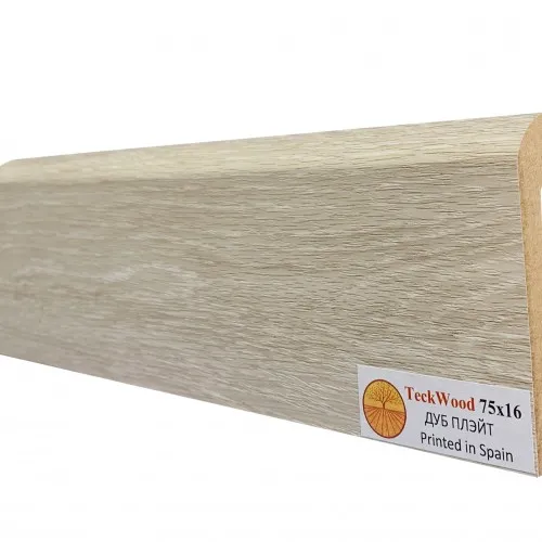 Плинтус МДФ ламинированный TeckWood Дуб Плэйт 2150×75×16