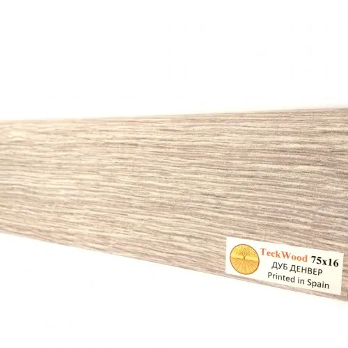 Плинтус МДФ ламинированный TeckWood Дуб Денвер 2150×75×16
