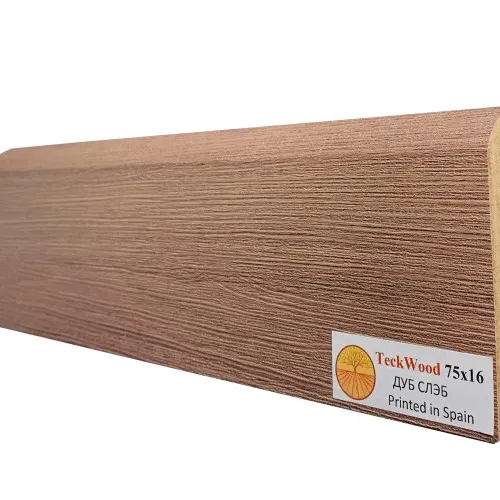 Плинтус МДФ ламинированный TeckWood Дуб Слэб 2150×75×16