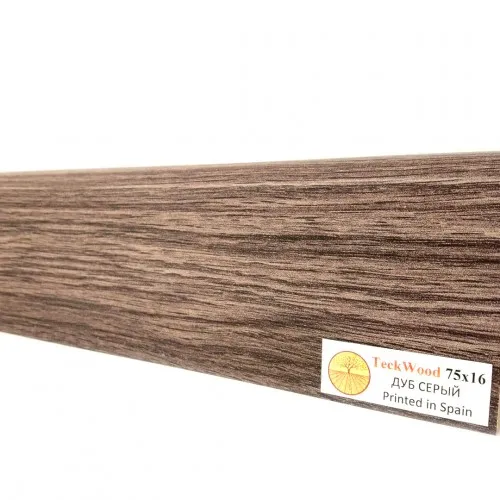 Плинтус МДФ ламинированный TeckWood Дуб Серый 2150×75×16