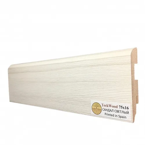 Плинтус МДФ ламинированный TeckWood Сандал Светлый 2150×75×16